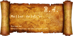 Meller Arián névjegykártya